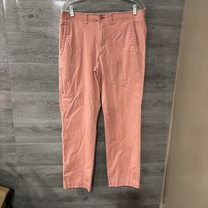 LL Bean Classic Fit Apparel Pink Stretch Pants Straight Leg Pockets Size 32 X 30